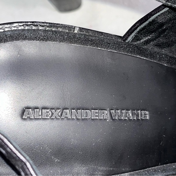 Alexander Wang Black Leather Cole Peep Toe Slingback Mule Sandals - Picture 8 of 8